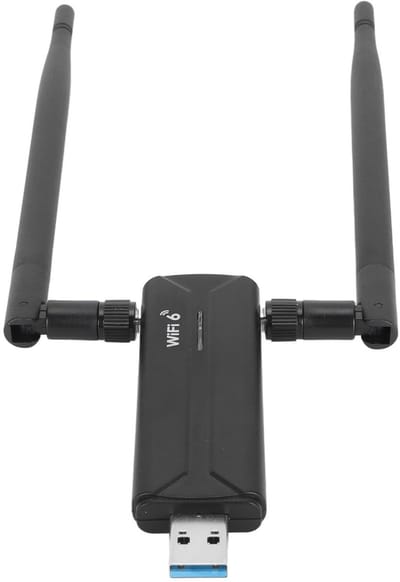 WiFi 6E AX5400M USB 3.0 Adapter - 802.11AX, 6G-5G-2.4G, Dubbele 6dBi Antennes - Desktop Laptop Windows 11 10 .