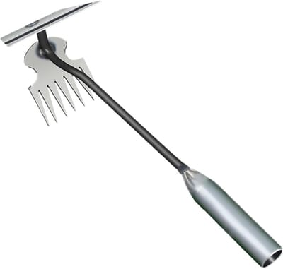 Onkruidsteker Metaal - Tuin Hark - Onkruid Verwijderen - Zeven Tanden - 37cm Lange Handgreep