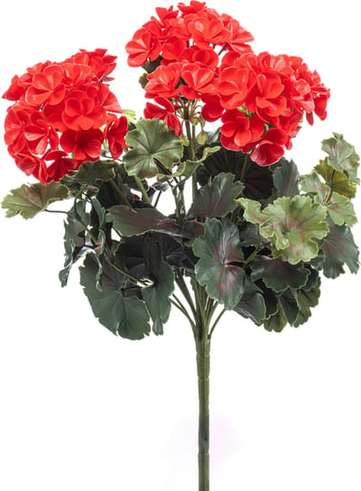 Emerald - Kunstplant Geranium UV 41cm rood - Kunstplant voor binnen