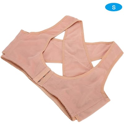 Postuur Corrector Brace voor Volwassen Vrouwen Borstondersteuning Hoge Rug Correctie Riem Huidskleur S S(for 2-4kg) beige