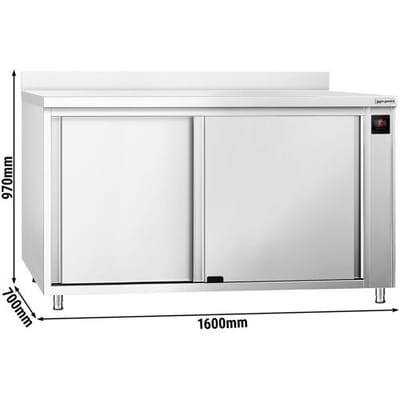 GGM Gastro Wärmeschrank PREMIUM - 1600x700mm - mit Aufkantung & Schiebetüren - Digital