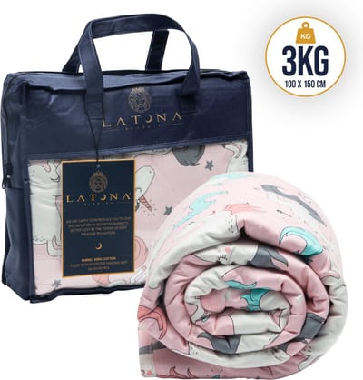Latona Blanket® Verzwaringsdeken kind 100 x 150cm - 3kg - Eenhoorn - Katoen - Weighted blanket