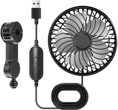 USB-ventilator voor de achterbank van de auto | Autoventilator met drie snelheden voor het koelen van de achterbank, draagbare ventilatie en luchtkoeler voor in de auto, geschikt voor auto's, bestelwagens, vrachtwagens en andere voertuigen.