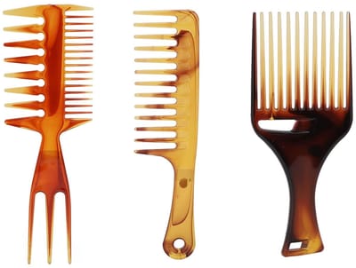 Dailygoods- Haar Kam Professionele Styling Set - 3 Kammen - Ergonomische Handgreep - Voor Dik/Krullend Haar - Voorkomt Klitten - Kappers Tool - Kapperskam