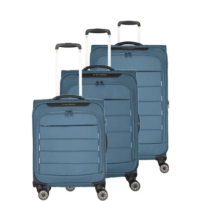 travelite Skaii 4W Trolley L / M / S Panorama Blue Blauw 78cm
