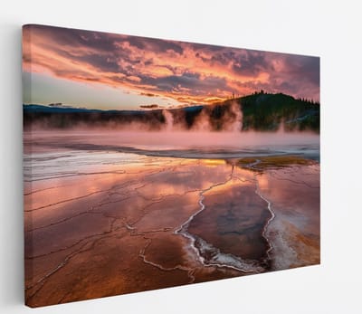 Saammp Canvas Schilderij - Natuur - Zonsondergang- 45x30 - Foto op canvas - Wanddecoratie - Muurdecoratie Woonkamer - Slaapkamer decoratie - Canvas Print