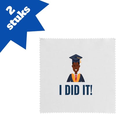 Akyol - i did it! brillendoekjes - Geslaagd - iemand die is geslaagd - gelukt - gefeliciteerd - examen - school - diploma gehaald - cadeau - kado - geschenk - gift - 17,8 bij 17,8 cm - 2 stuks