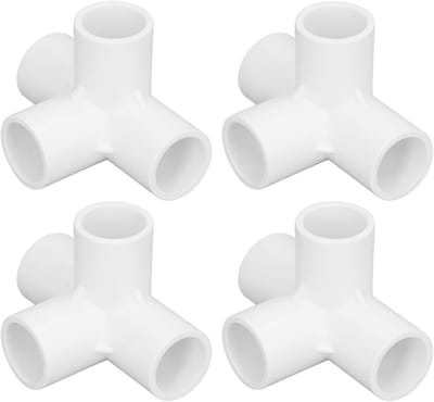 Set van 10 Stuks 4-Weg PVC Fittingen voor 25 mm Pijpverbindingen - Perfect voor Meubelverbindingen en Klussen