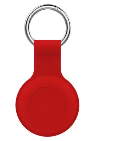 Rode siliconen Sleutelhanger geschikt voor Apple AirTag - Beschermhoesje voor AirTag - Met dichte achterkant - Bescherm Hoesje voor Airtags - Rood - Handige houder voor jouw AirTag - Siliconen - CHPN