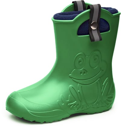 Ladeheid Kinder Regenlaarzen – Lichtgewicht Rubberen – Laarzen – Thermovoering – Meisjes – Jongens – Antislip – Regenlaarzen – Kinder – Smaragdgroen – 28/29 - LA-CA-Frog245