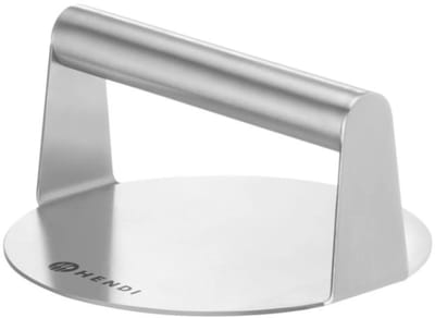 HENDI Hamburgerpers - rvs 18/8 - voor het persen van hamburgers, vaatwasmachinebestendig - diameter 16 cm x hoogte 7,8 cm - zilver - voor professionele keuken