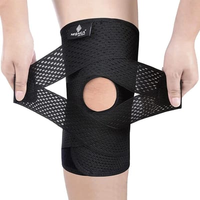 Neenca Kniebrace Voor Pijnverlichting bij Kniepijn Compressieondersteuning Met Luchtig Mesh Stof Zijdelingse Stabilisatoren Voor Meniscus Scheur ACL Artritis L
