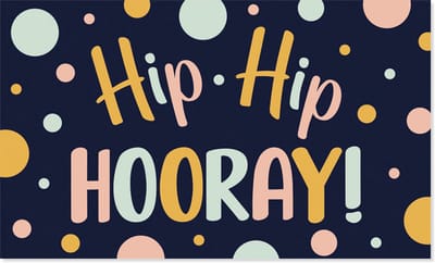 BTH - Gevelvlag Hip Hip Hooray - 150x90cm - XXL Polyester Vlag - Vlag - Feestvlaggen - Flag - Verjaardag - XXL Vlag - 1x