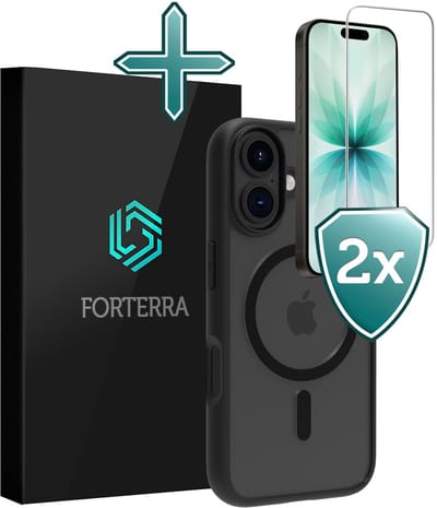 Hoesje Met 2x Screenprotector - Geschikt voor Apple iPhone 17 - Magsafe Compatible - Sterk & Shockproof - Shock Proof Case - Back Cover - Telefoon Hoes - Zwart