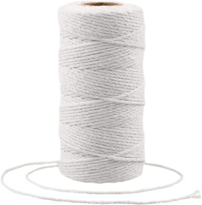 100m Witte Katoenen Touw, 2mm Bakkerstouw voor Bakken, Koken, DIY Kunst en Ambachten, Verpakken