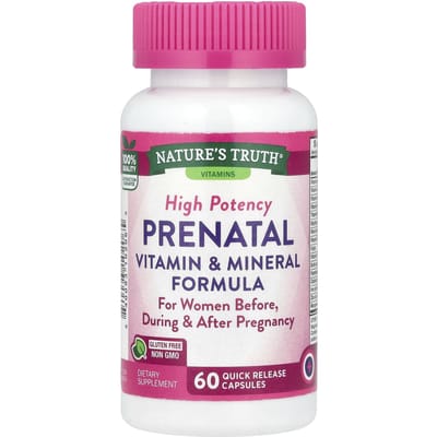 Nature's Truth, Prenatale Vitamine- en Mineralenformule, 60 Hooggedoseerde, Snelvrijkomende Capsules