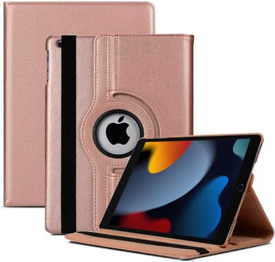 Hoes geschikt voor iPad 2021 / 2020 / 2019 (9e/8e/7e Generatie / 10.2 inch) - 360° draaibare Bookcase - Rosegoud