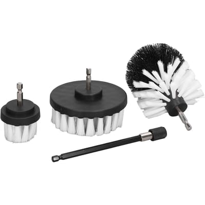 Kit de 4 brosses de perçage pour le detailing automobile avec rallonge, ensemble de brosses électriques pour le nettoyage