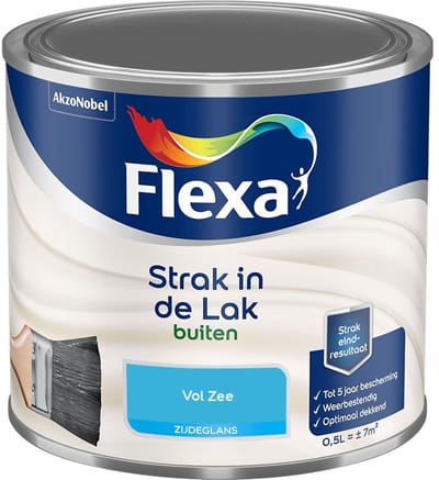 Flexa - Strak In De Lak Buitenlak Zijdeglans - Vol Zee - Mengverf - 500 Ml