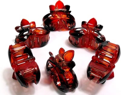 6 haarklemmen bloem 6 cm bruin - Herfst - Herfstkleuren