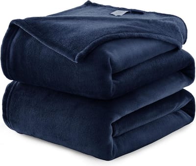 Extra Grote Pluizige Fleece Deken - Warm Sofa/Bank Kleed 150x200cm Donkerblauw