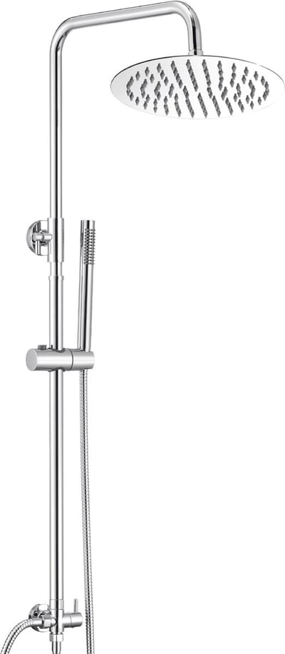 Auralum Max Regendoucheset zonder kraan - Met Messing Omsteller - Ø 20 cm Rond - Verstelbare Hoogte - Chroom