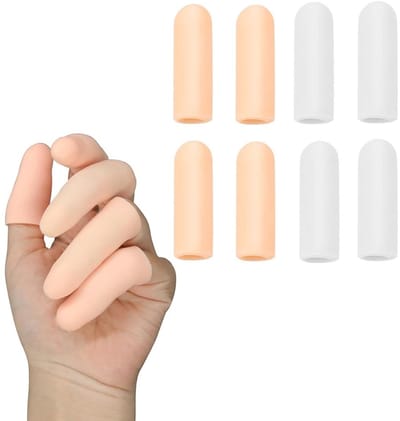 Dailygoods- Vingerbescherming 8 Stuks - Siliconen Gelmanchetten - Zachte Vingerafdekking - Herbruikbaar en Duurzaam - Ideaal voor Manicure en Huishoudelijk Werk - Comfortabel en Eenvoudig te Reinigen