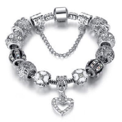 Bedelarmband hart zilver