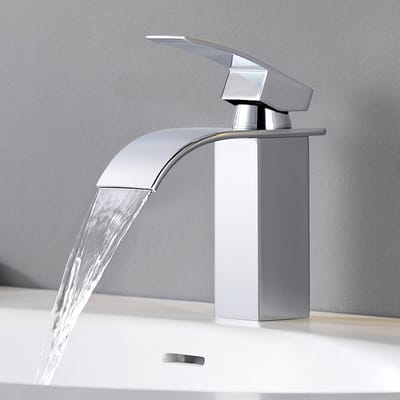 Cecipa Max Badkamerkraan - Waterval Kraan - Breed Waterstraal - Opbouw - Warm en Koud - 304 Roestvrij Staal - Badkamerkraan - Chroom
