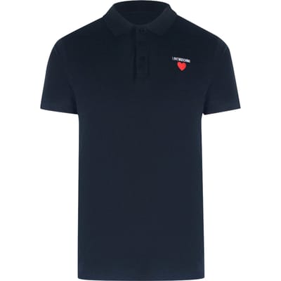 Love Moschino Poloshirt Met Hartlogo In Marineblauw