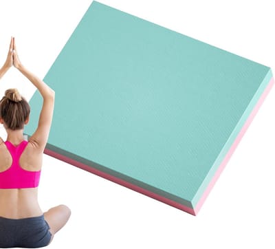 Kniebeschermers Yoga - Pilates Kussen - Fitness Oefeningen - Antislip Textuur - 50x40 cm - Cyaan