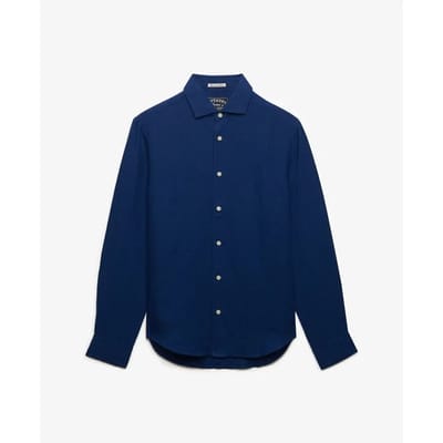 Superdry - Riviera Linnen Overhemd met Lange Mouwen - Heren - Lange mouwen shirts