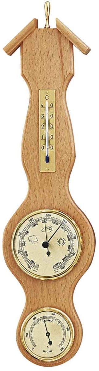 Houten Weerstation met Barometer, Thermometer en Hygrometer - Duits Kwaliteit