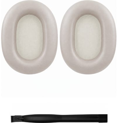 Set Oorkussens voor Sony Koptelefoon - WH-1000XM5 Oorkussen - Kunstleer met Traagschuim - Zilver