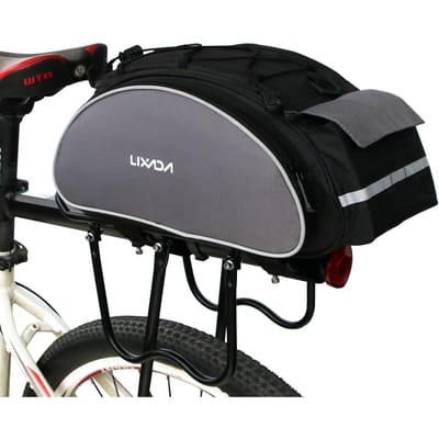 Lixada 13L multifunctionele achterbanktas voor fietsen, buitenfiets, bagagedragertas, kofferbak zwart