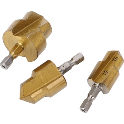 3PCS PPR Opruimboor 1 4 Inch Zeskant Schacht Pijp Ruimer Waterbuis Expansie Gatopener Bit 15‑19mm 18‑24mm 24‑31mm