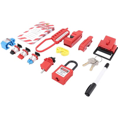 Elektrische Lockout Tagout Kit met Beugel Stroomonderbreker Slot Combinatieset voor Machines red