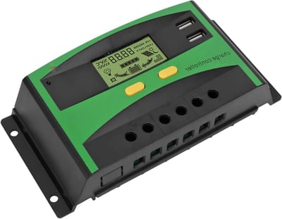 Solar Charge Controller - Zonne Energie Regelaar - Energie Opslag - Automatische Spanning Identificatie - 12V 24V 30A - Zwart