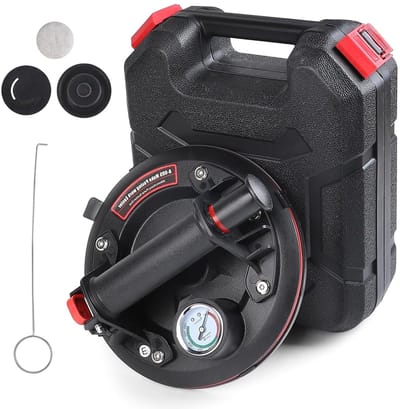 Professionele zuignap voor tegels en glas met drukmeter, max. draagvermogen 220 kg, 8 inch vacuümzuiger voor auto-ramen en andere oppervlakken