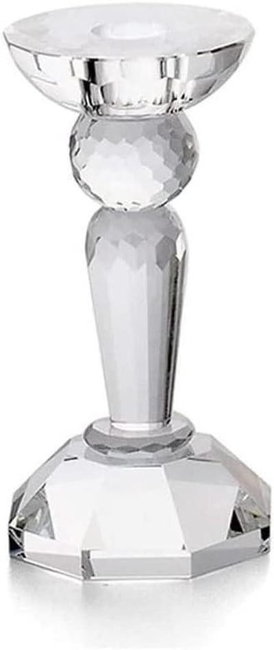 Kandelaar Kaarshouder - Kristallen Houder - Sfeervol Diner - Europese Romantiek - 7.5x7.5x16cm - Kristal