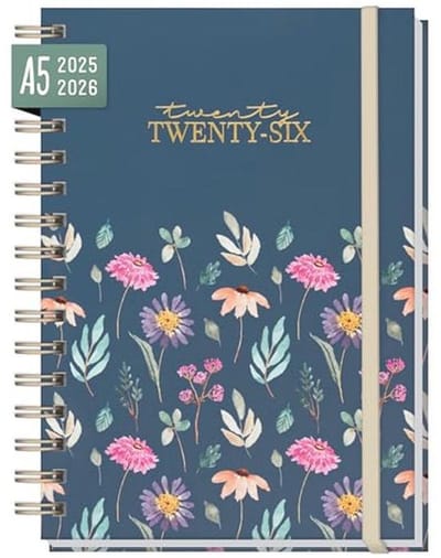 A5 Weekplanner 2025/2026 - 18 maanden Kalender met Flying Flowers Design