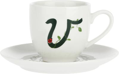 Porseleinen Koffiekop en Schotel in Luxe Geschenkdoos - 90 cc