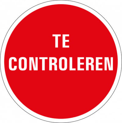 Te controleren sticker, op vel 30 mm - 18 per kaart