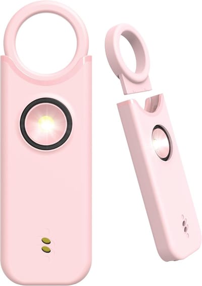Persoonlijk Alarm - Persoonlijk alarm zelfverdediging - Alarm sleutelhanger - 135dB zelfverdedigingssirene voor vrouwen met - Sleutelhanger met LED - persoonlijke bescherming onderweg en thuis - Alarm voor kinderen, vrouwen en ouderen (roze)
