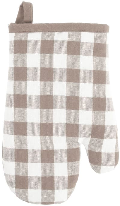 Tiseco Gingham Ovenwant - 28 x 18cm - Taupe