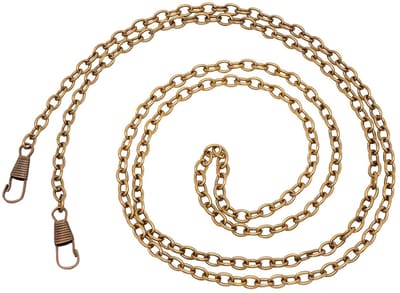 Dailygoods- Handtas Kettingen 10 Stuks - IJzeren Kabelketting 120 cm - Antiek Brons - Metalen Gespen - Duurzaam - Eenvoudig te Bevestigen - Tasriem