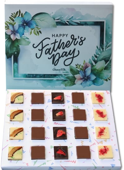 Fijne Vaderdag cadeau- Chocoladecadeau voor papa - Father's day gift - Handgemaakte chocolade - Fairtrade Chocolade - Brievenbuspakket - Natuurvriendelijke geschenkdoos