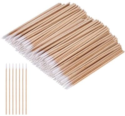 Precisiewattenstaafjes voor Make-up, Wimperverlenging en Tattoo Reiniging - Houten Applicatoren voor Schone Schoonheidsbehandelingen (10 cm)