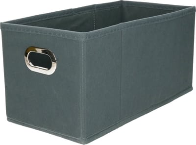 5Five Opbergmand/kastmand - grijsblauw - linnen - 7 liter - 31 x 15 x 15 cm - Opbergbox - Vakkenkast manden