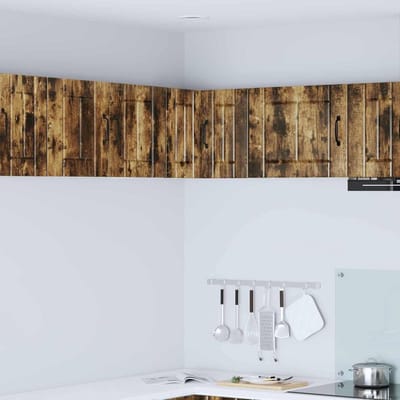 Keukenkast Hout - Opbergkast Keuken - Keukengerei Opbergen - Zwevend Design - 57x57x40 cm - Gerookt Eiken
